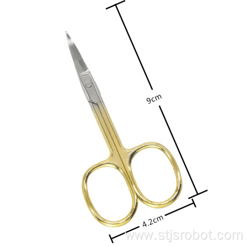 Wholesale Beauty Personal Makeup Scissors Small Gold Stainless Steel Trimming Scissors